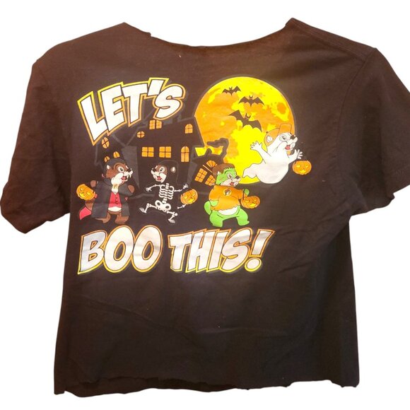 Bucee's LET'S BOO THIS Black Halloween Women's T-Shirt Cropped Custom Sz. Small - Picture 5 of 6